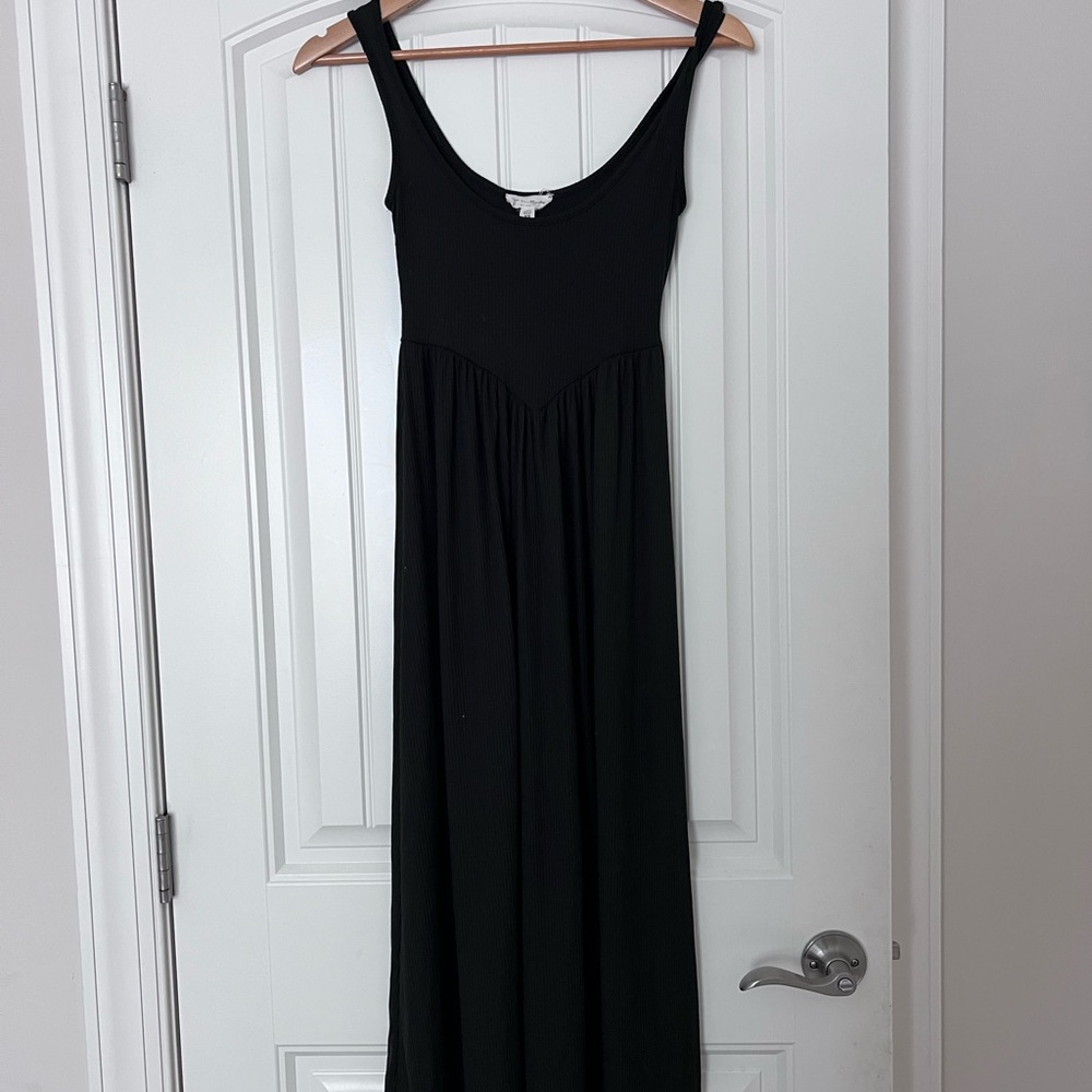 See You Monday Black Sleeveless Scoop Neck Maxi Sundress